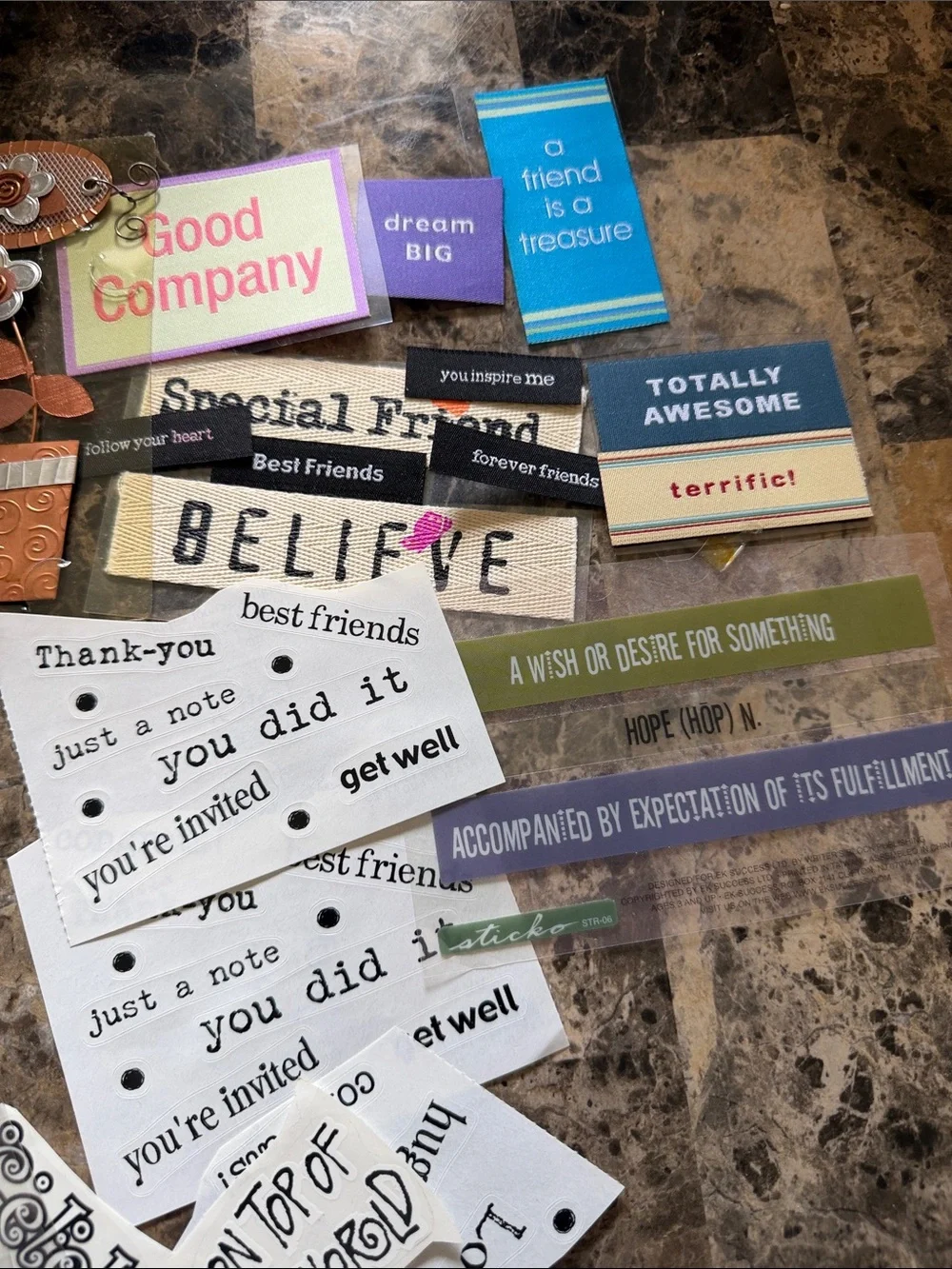 Misc Words Scrapbooking Stickers